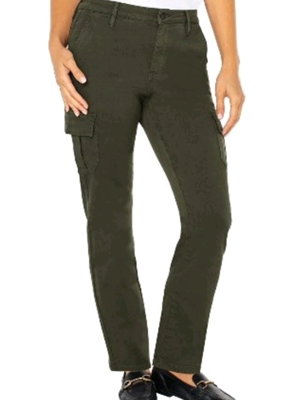 Well Worn Olive Green Straight-Leg Cargo Jeans